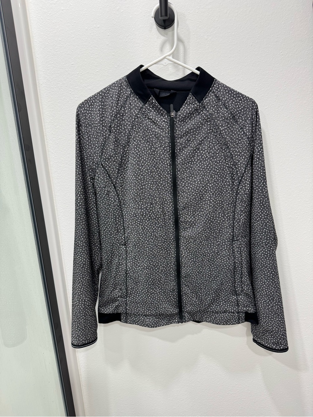 lululemon athletica Black Dot-Print Bomber Jacket size 8